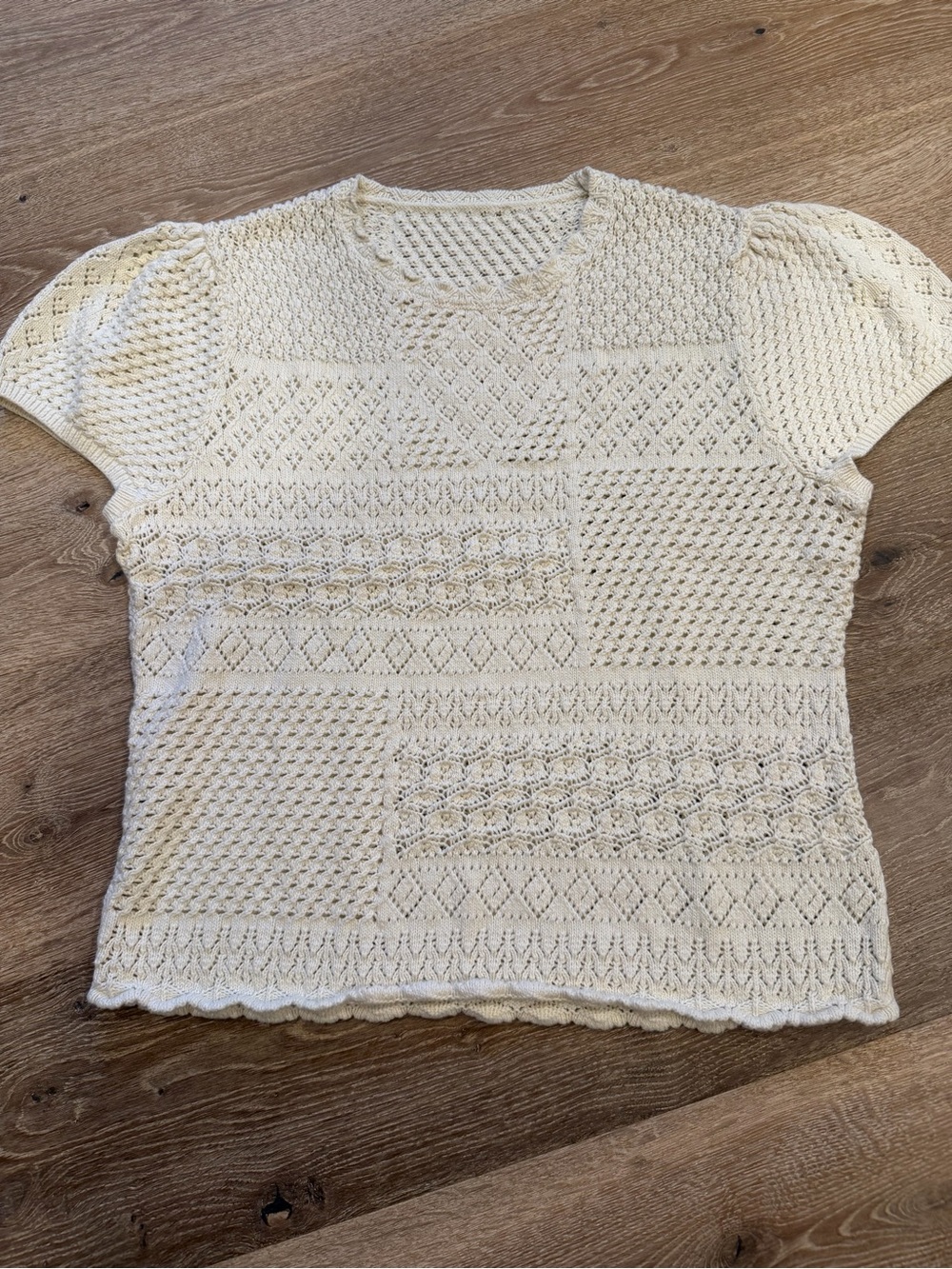 Ralph Lauren Cream Short-Sleeve Knit Top